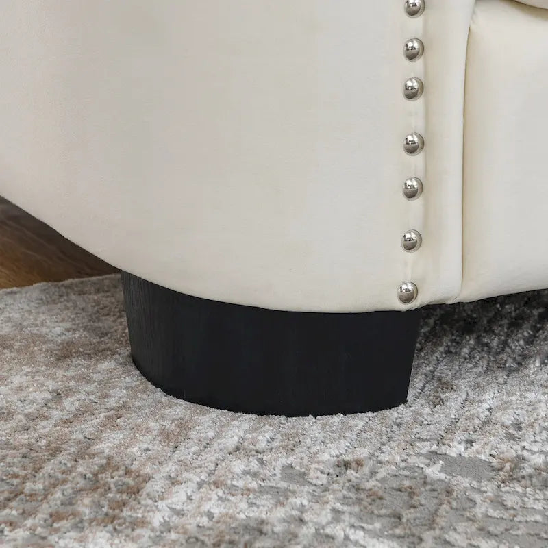 Canapé Chesterfield moderne en velours de 195 cm (77 pouces), canapé 3 places, dossiers capitonnés, accoudoirs cloutés et 2 coussins pour le salon