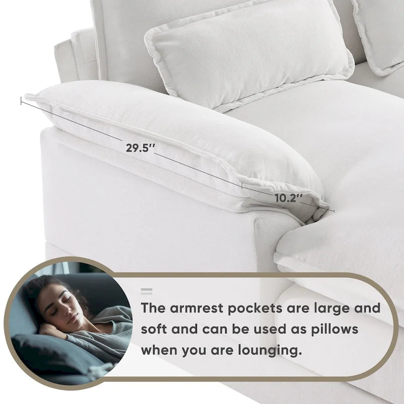 Canapé moderne en forme de U 123*55 avec console et ports USB