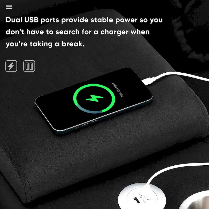 Canapé moderne en forme de U 123*55 avec console et ports USB