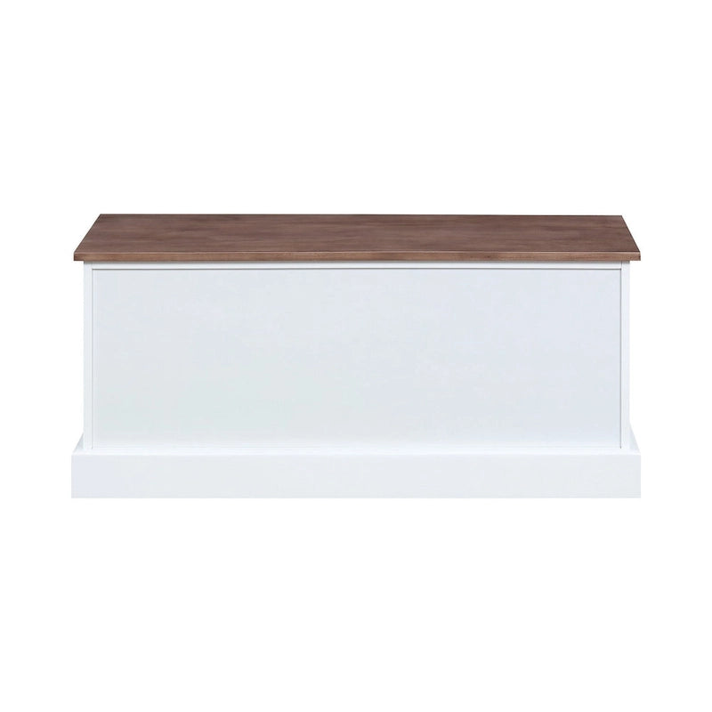 Banc de rangement à 3 tiroirs, marron vieilli et blanc