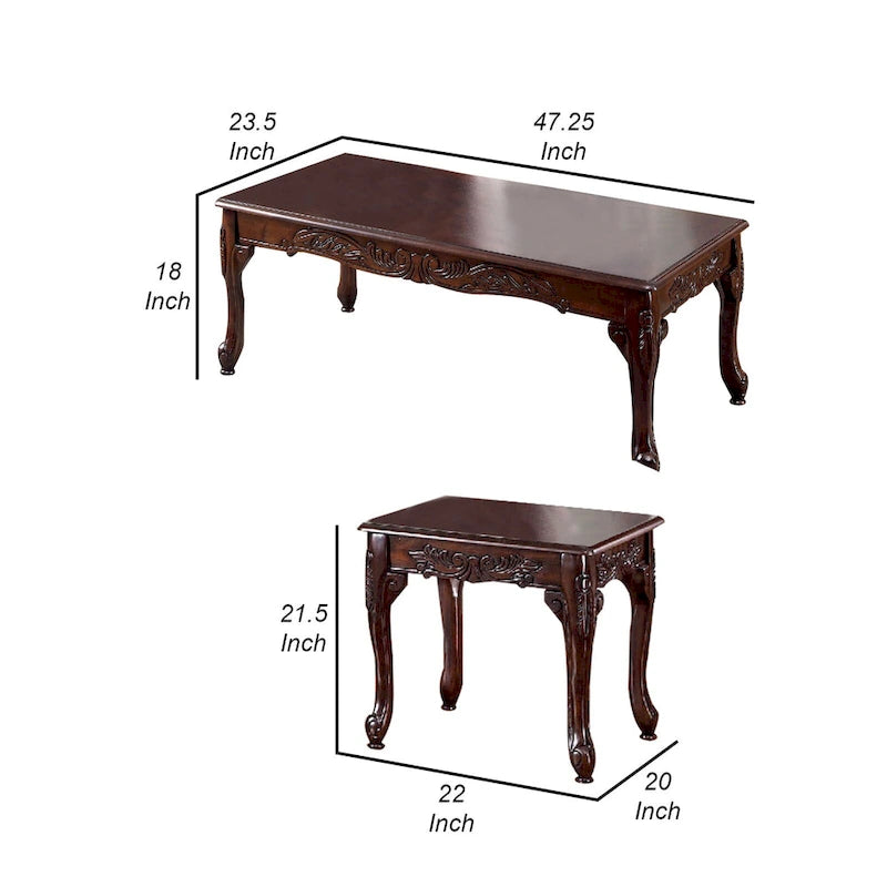 Ensemble de table traditionnel Cheshire 3 pièces, finition cerisier