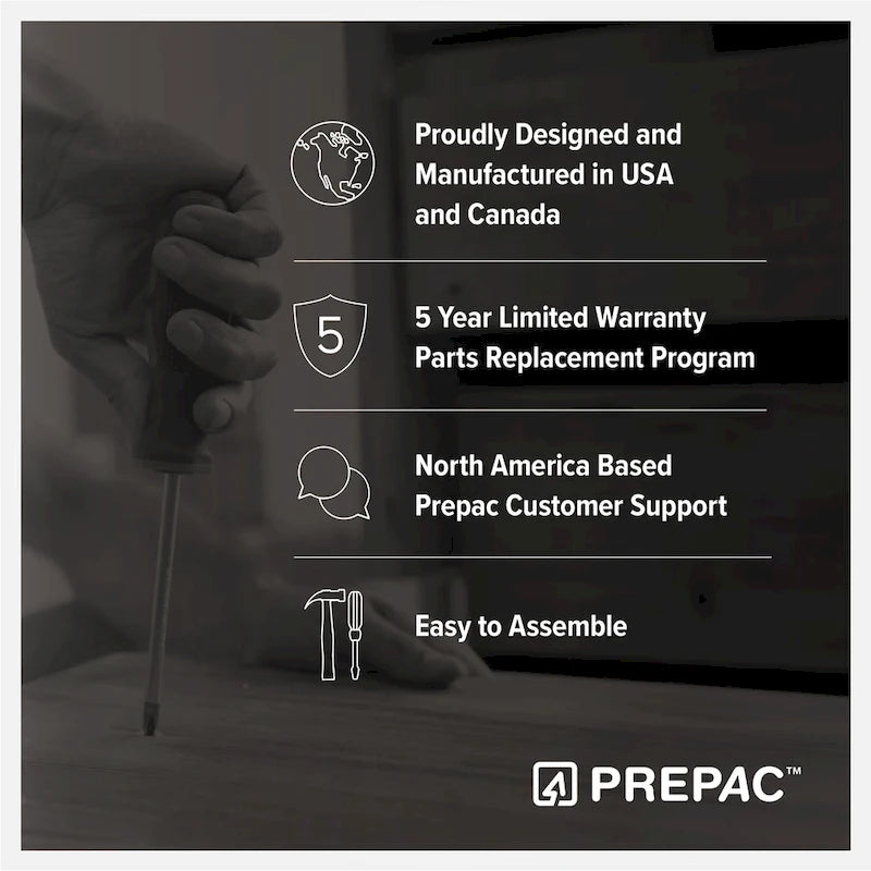 Commode haute Prepac Sonoma à 6 tiroirs pour chambre à coucher, meuble de chambre, rangement et organisateur pour vêtements