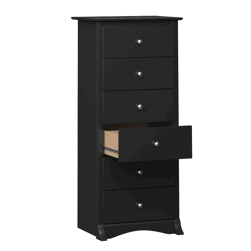 Commode haute Prepac Sonoma à 6 tiroirs pour chambre à coucher, meuble de chambre, rangement et organisateur pour vêtements