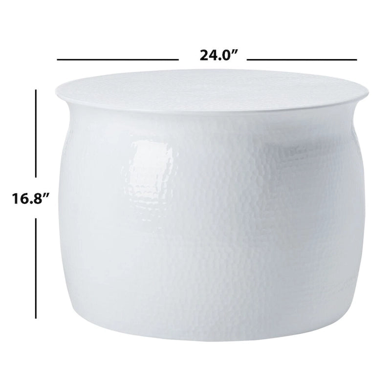 Tabouret de table SAFAVIEH Karel en métal argenté - 61 cm (L) x 61 cm (l) x 43 cm (H)