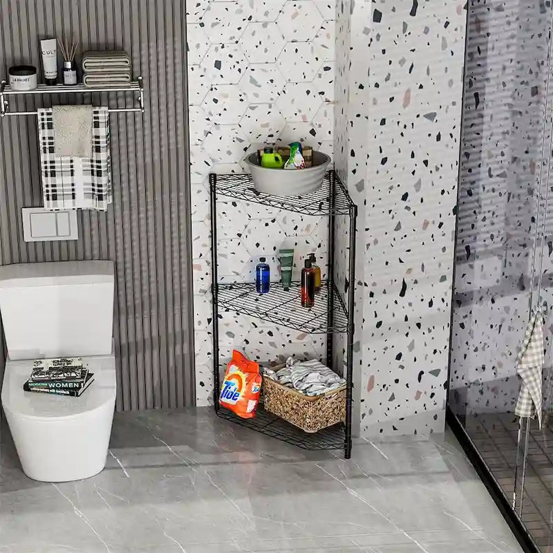 Étagère d'angle autoportante robuste à 6 niveaux