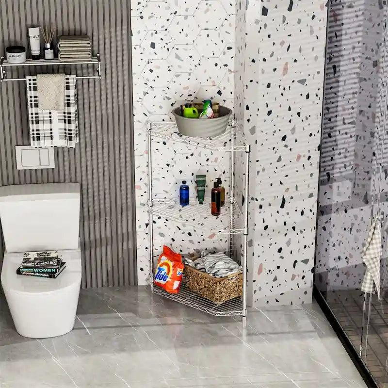 Étagère d'angle autoportante robuste à 6 niveaux