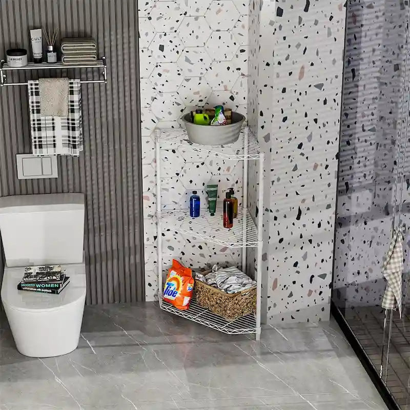 Étagère d'angle autoportante robuste à 6 niveaux