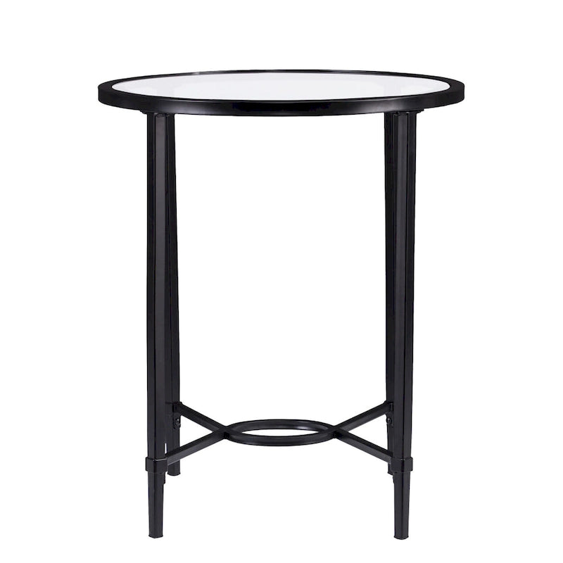 Table d'appoint ovale en verre noir et transparent HomeRoots 25 - 25 x 21 x 24,75