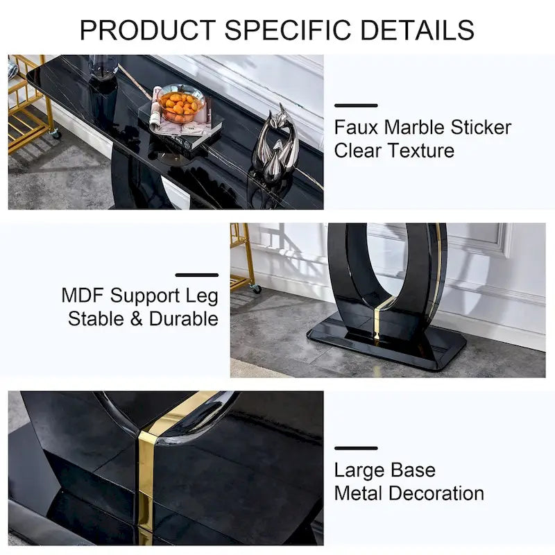 Table de bar rectangulaire blanche brillante, moderne et épurée, 120 x 46 x 75 cm, idéale pour le salon, la chambre, la table de chevet ou l'entrée.