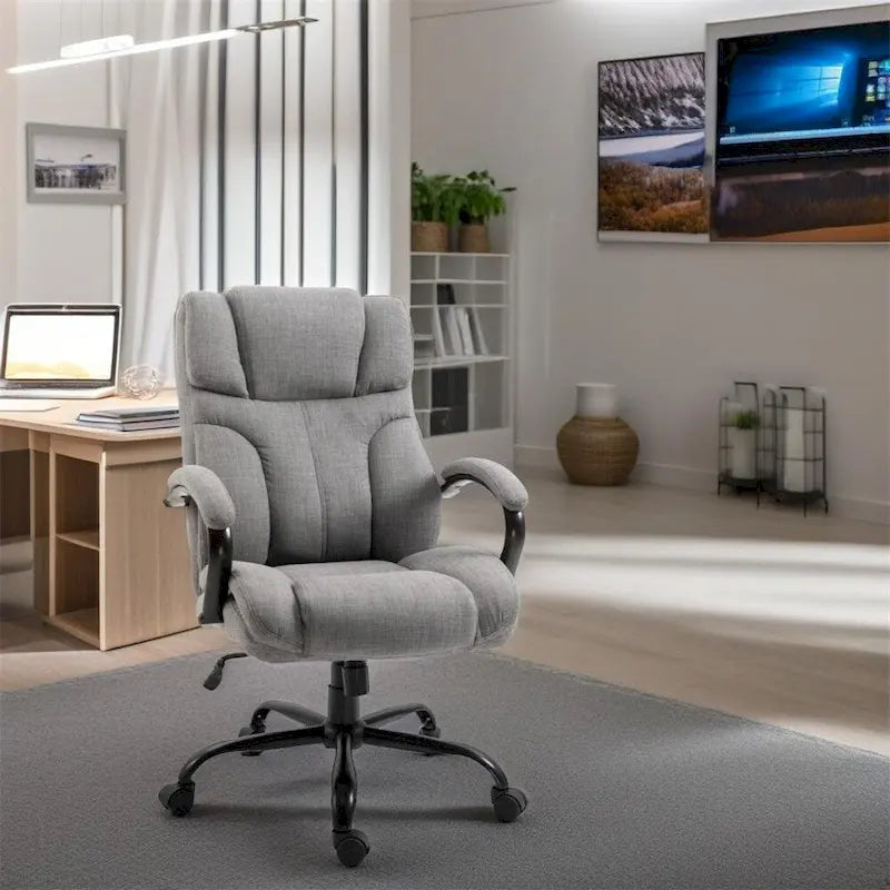 Chaise de bureau grande taille avec assise large, chaise de bureau ergonomique pour cadres supérieurs