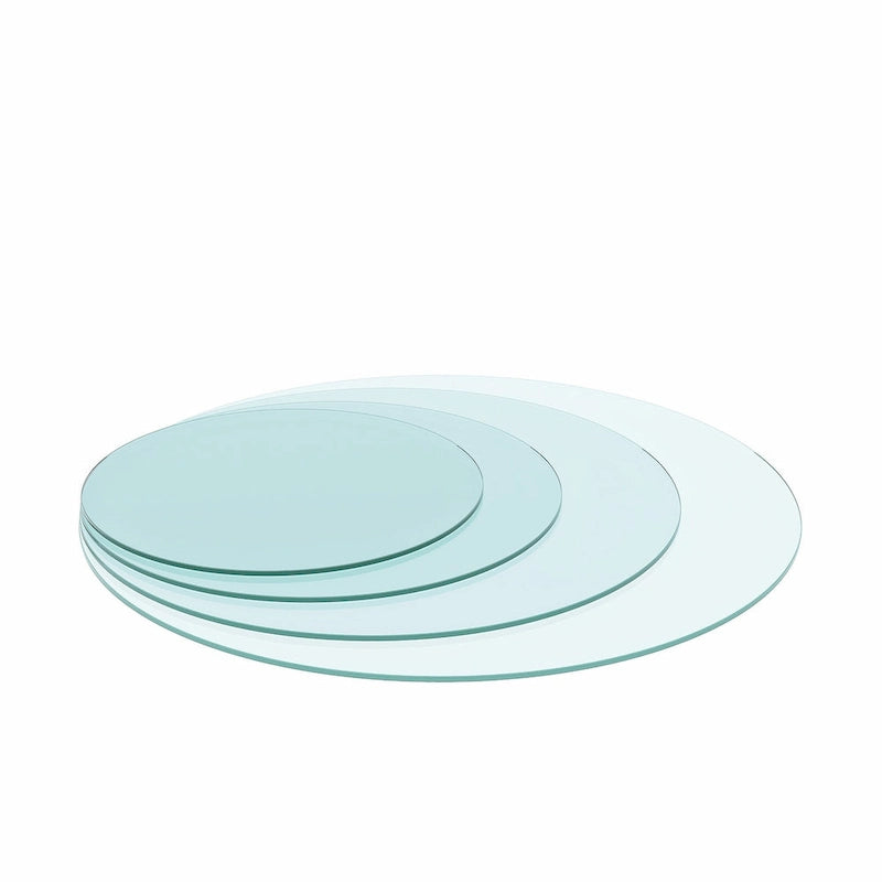 Plateau de table rond en verre trempé de 91 cm (36 pouces), verre transparent, épaisseur 6 mm (1/4 pouce), bords polis plats