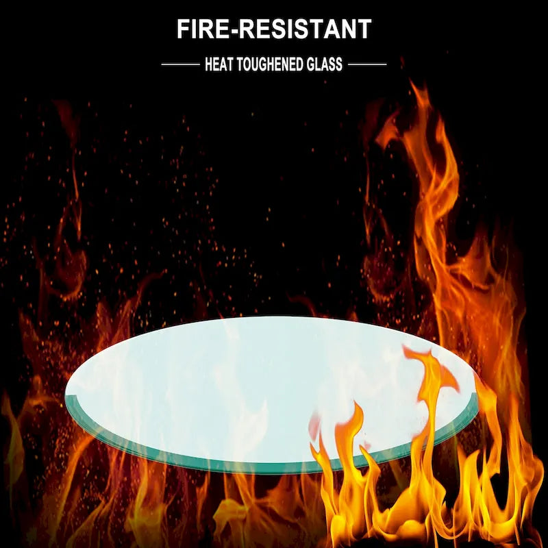 Plateau de table rond en verre trempé de 91 cm (36 pouces), verre transparent, épaisseur 6 mm (1/4 pouce), bords polis plats