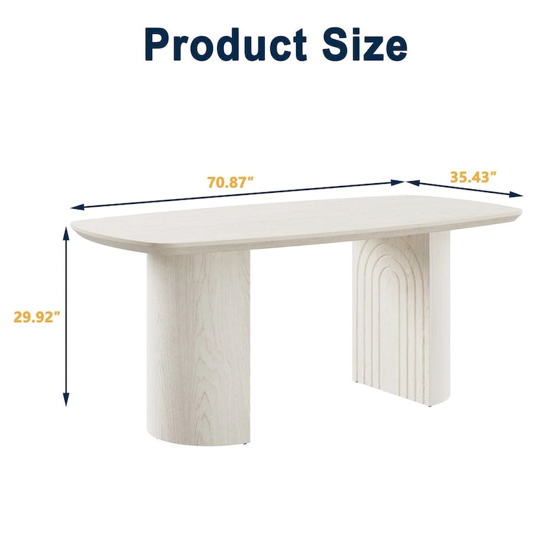 Table de salle à manger d'appoint Clihome en bois, grande taille