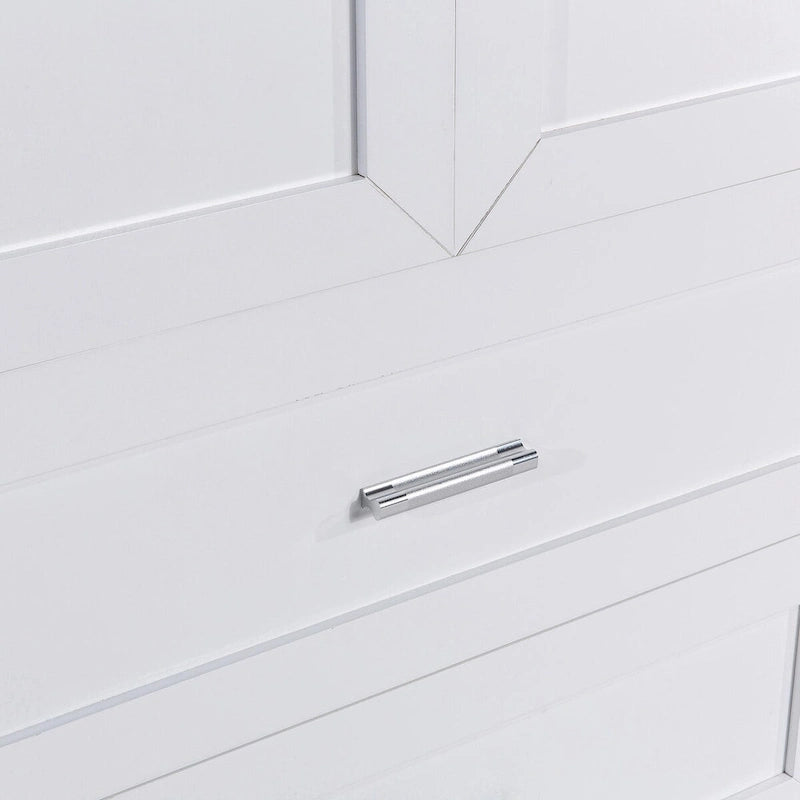 Armoire de rangement de salle de bain de 64 pouces de haut avec deux portes et tiroirs