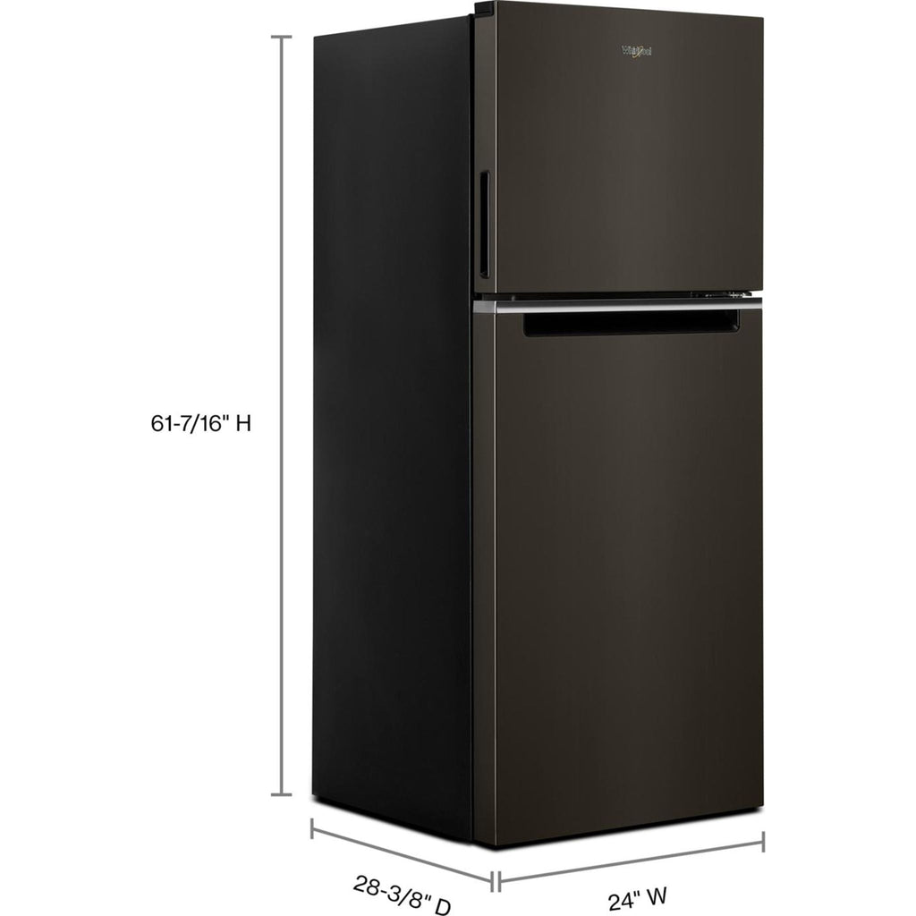 Réfrigérateur Whirlpool à congélateur supérieur (WRT312CZJV) - Finition inox noir